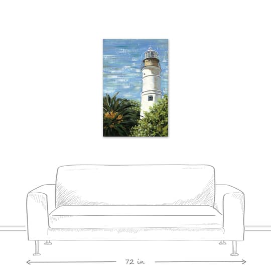Lighthouse In The Garden 24" x 36" Canvas Wall Art